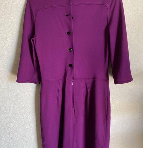 Zac Posen  Z Spoke Plum Mock Neck Jersey Knit Dress Size S