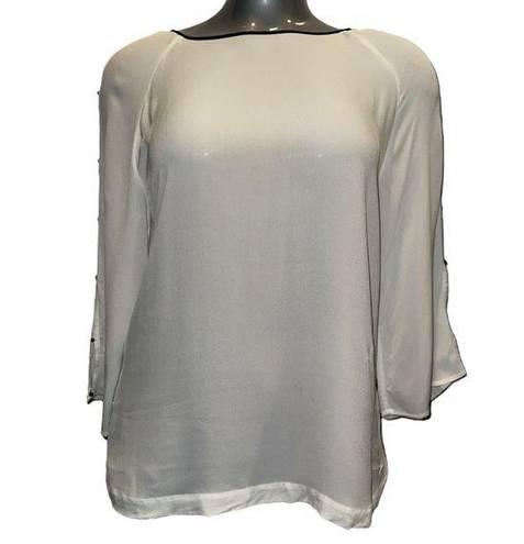 Massimo Dutti  Lyocell Blend Arm Cutout 3/4 Bell Sleeve Blouse Size M