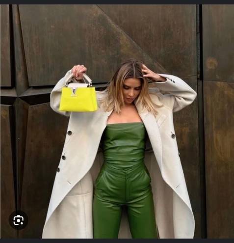 ZARA Green Faux Leather Bodysuit