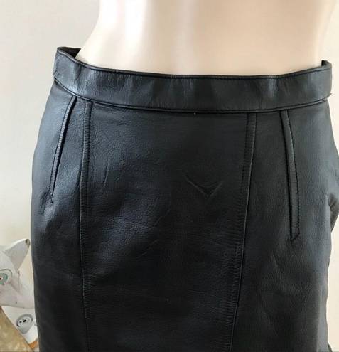 Vintage 90s High Waist Leather Skirt S/M Black