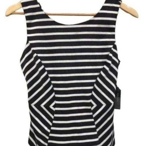 Bisou Bisou  Black & White Chevron Cutout Mini Dress New