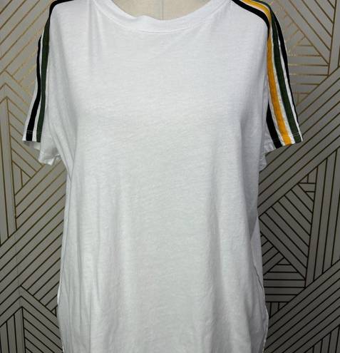 n:philanthropy  Verbena Stripe Shoulder T-Shirt in White Size US Medium