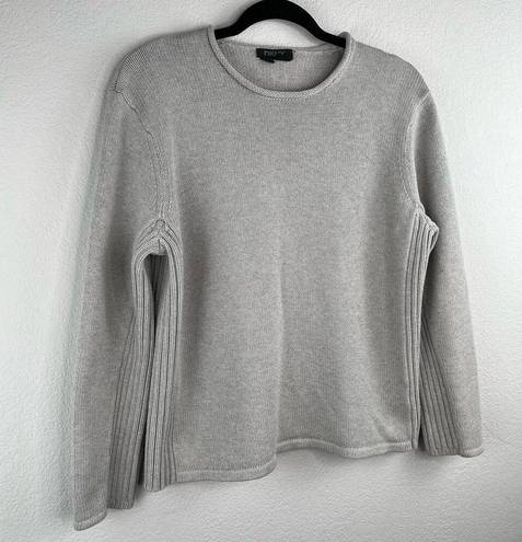 DKNY  Light Gray Rounded Crew Neck Heavy Sweater Oversized Large