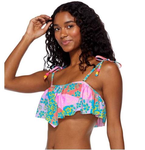 No Bo Nwt  Patchwork Daisy Hanky Swimwear bikini set top medium bottom Large pool