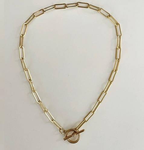 Madewell Gold tone Brushed Wheat Chain Toggle Necklace