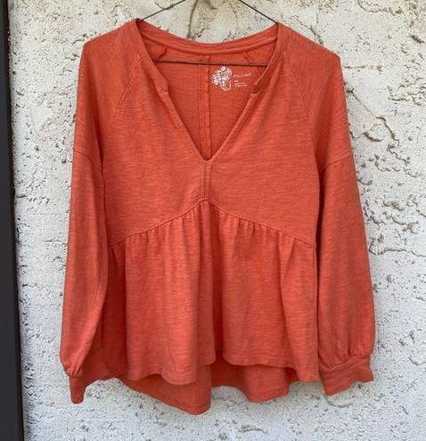 Pilcro  by Anthropologie Size XXS Terrycloth orange boho long sleeve top cotton