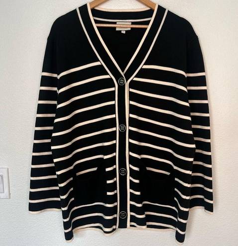 Tuckernuck  Lauren Cardigan in Black and White Stripe small