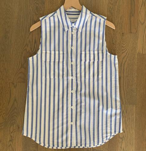 Equipment Cinema striped sleeveless button down top Small