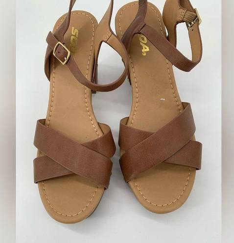 Soda  Brown Heeled Sandals Size 10