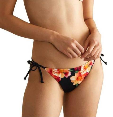 ONIA  Black Tropical Floral Sting Bikini Bottom SIZE XS Kate Triangle Cheeky NEW