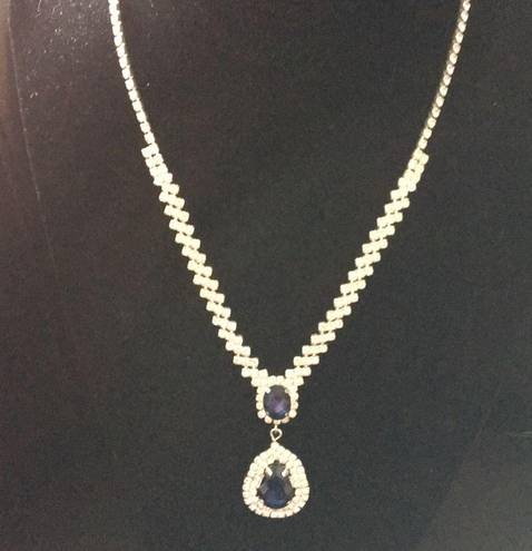 DKNY NEW Glamourous  Crystal & Blue Stones Necklace