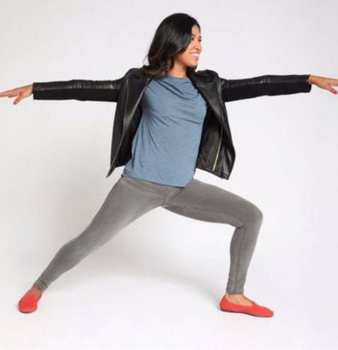 Betabrand  Petite Size PS Yoga Denim Skinny Jeans Gray Pull On Stretch Mid-Rise