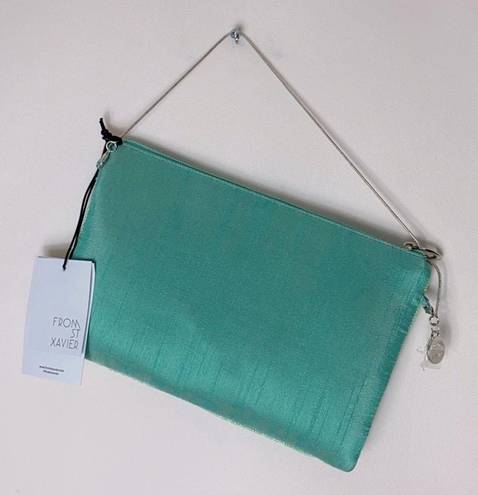 Wish From St. Xavier  You Were Here green sequin clutch bag NWT