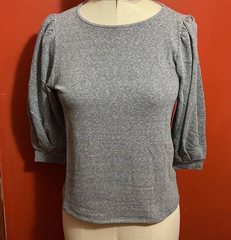 Ginger G  Gray Puff Sleeve Top Sz S