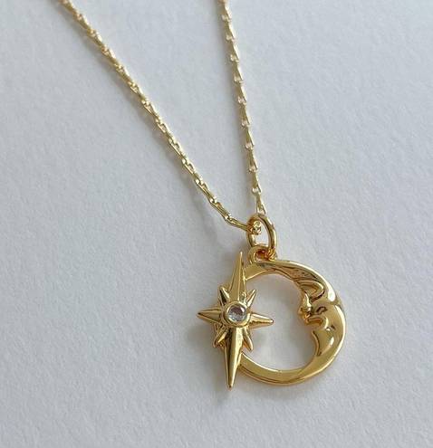 The Moon Gold Pendant North Star Necklace