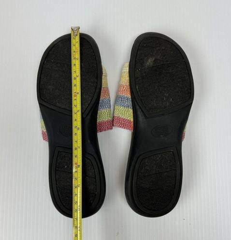 Mootsies Tootsies  Woven Slide Sandals Soft Rainbow Womens Size 9.5