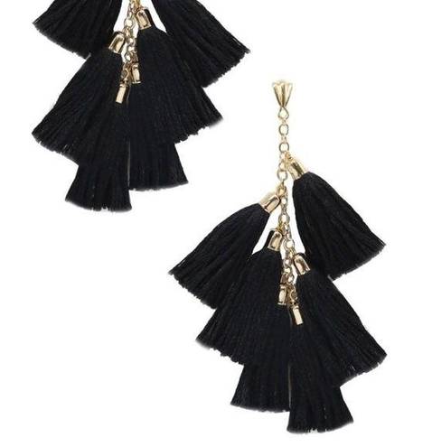 Ettika  Day Dreamer Tassel Earrings Black