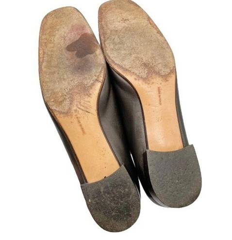 Salvatore Ferragamo  Shoes Bronze Italian Leather Square Toe Flats Women’s Size 9