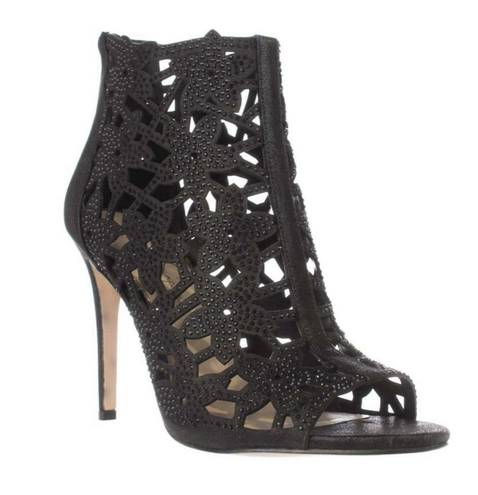 Jessica Simpson NEW  Gessina Jeweled Floral Cutout Ankle Bootie Heels Black 11