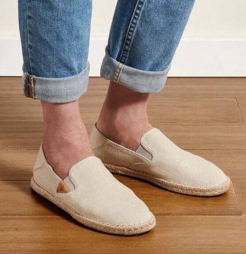 Olukai  kaula Pa‘a Kapa Linen Espadrilles Collapsible Heel Tapa Cream Women’s 7.5