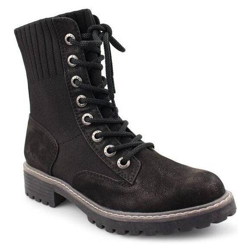 blowfish  Malibu Reilly Black Raven Vegan Lace Up Tech Knit Combat Boots 7.5