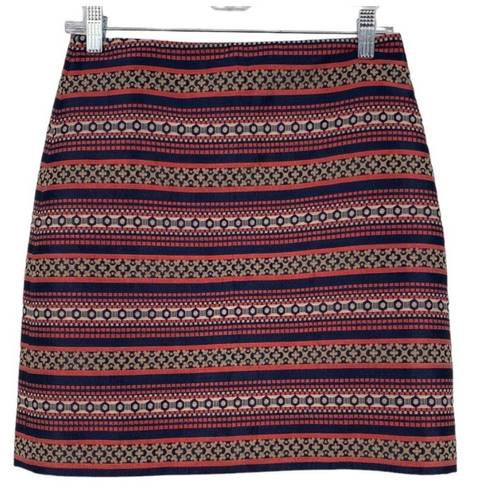 The Loft  Multicolor Aztec Print Texture Pencil Skirt