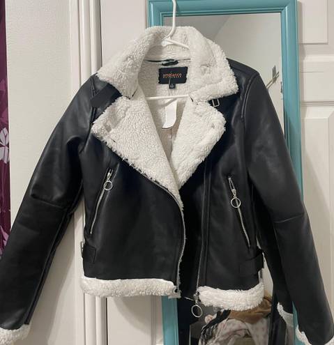 Ambiance Apparel Sherpa Lined Leather Jacket