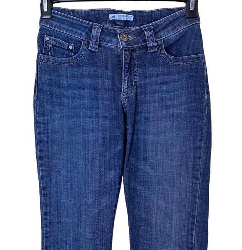 Lee  Slender Secret Blue Jeans Size 4 Medium Crystal Accents Lower On The Waist
