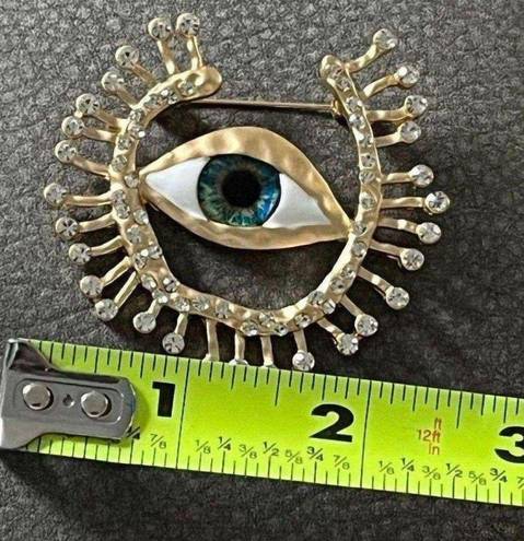 Anthropologie 18K Gold Positive Energy Evil Eye Oddity Brooch