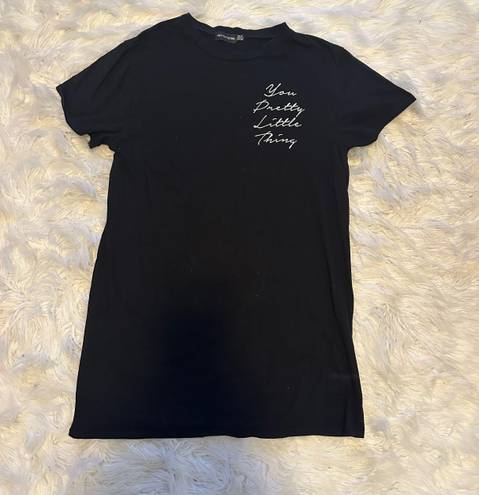 Pretty Little Thing T Shirt Dress Black Size 6