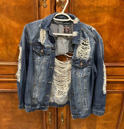 Boom Boom Jeans Denim Distressed Jacket