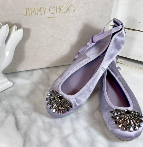 Jimmy Choo Purple & Crystal Grace Flat