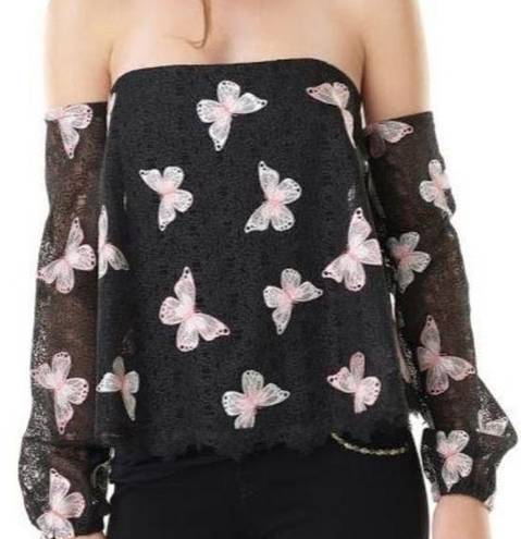 Alberto Makali  Butterfly Blouse Black Size 10