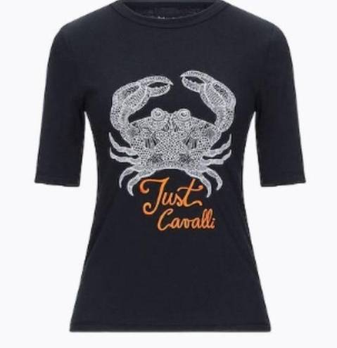 Just Cavalli Crab print T shirt black M