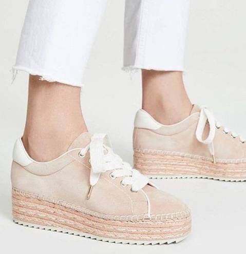 Joie  Dabna Suede Platform Espadrille Sneaker Size 39 Blush Pink Low Top