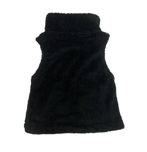 Tommy Hilfiger Black Fuzzy Faux Fur Vest Size M Medium Black