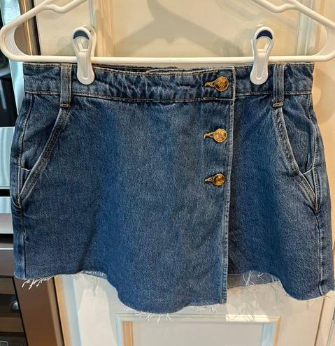 ZARA Size Small Asymmetrical Raw Edge Skort