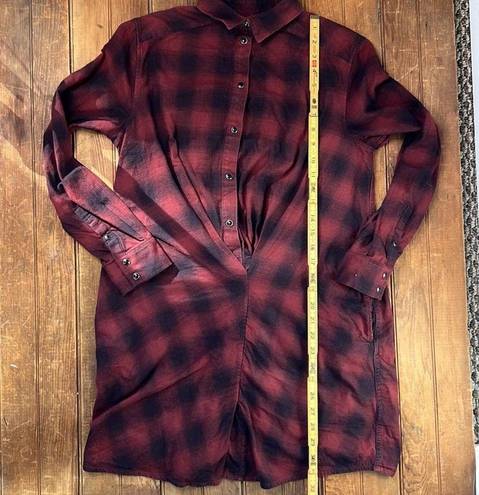 ALLSAINTS  Kayla red plaid flannel shirt dress