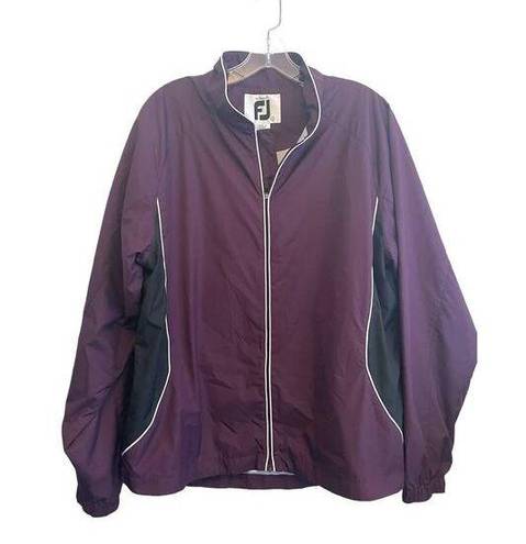 FootJoy  Windbreaker Jacket Women Size Large Purple Black Full Zip Lightweight