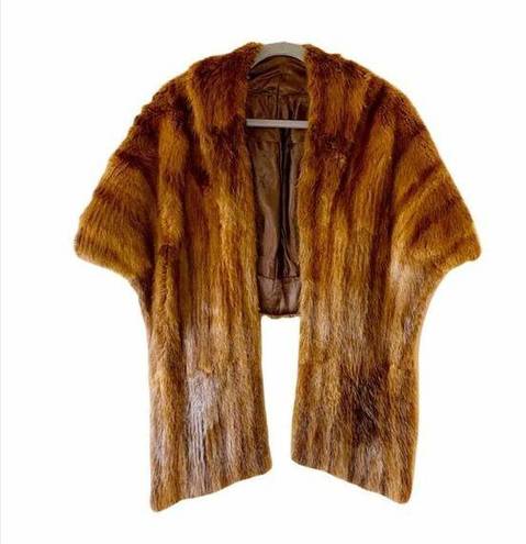 Vintage Mink Fur Stole Cape Capelet Winter Luxury Wrap Pockets Size undefined