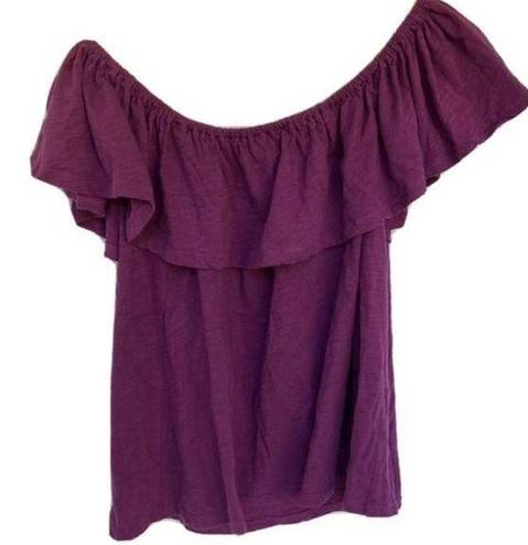 Rebecca Minkoff  Blouse Cotton Purple One Shoulder