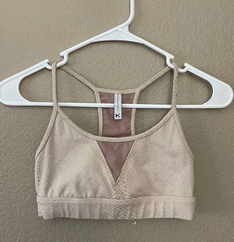 Koral  Activewear Trifecta Sports Bra Cameo Snake Workout Beige Size XS - GUC