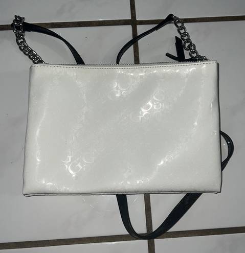 GUESS Mini Stone White Double Zip Crossbody Sling Messenger Bag