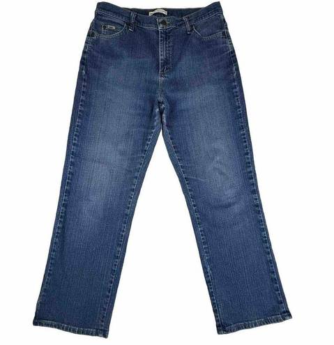 Lee Relaxed Straight Leg At The Waist Jeans Size 12 Short Blue High Rise