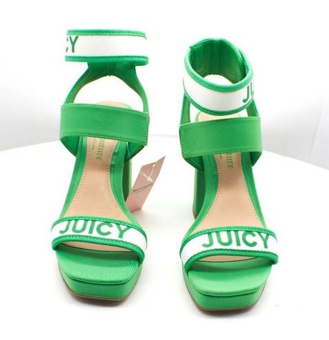 Juicy Couture NWT  Glisten Platform Heel Sandals Heels Bright Neon Green Y2K sz 8