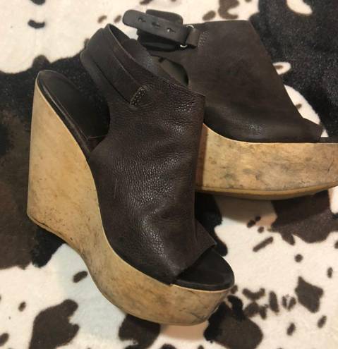 ALLSAINTS Black Leather Wedge