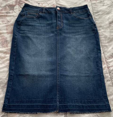 Labijou NWT  Blue Knee Length Pencil Jean Skirt, size 3X Plus