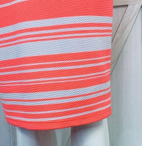 Brat Star  Neon Striped Pencil Skirt Small White Pink