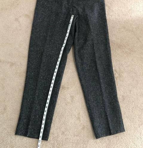 L.L.Bean  Women's Vintage Gray Wool Tweed High Waisted Trouser Pants Size 12 Tall