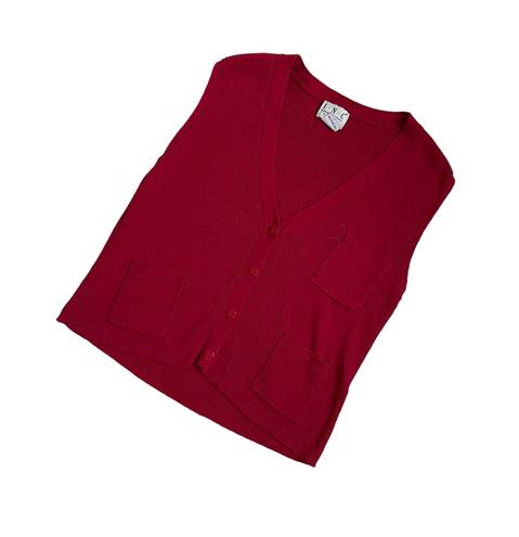 INC Vintage  petite red three pocket vest